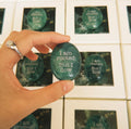 Engraved Natural Stone Desk Decor - "I Am Rooted But I Flow" Virginia Woolf Quote Paperweight, Inspirational Office Gift